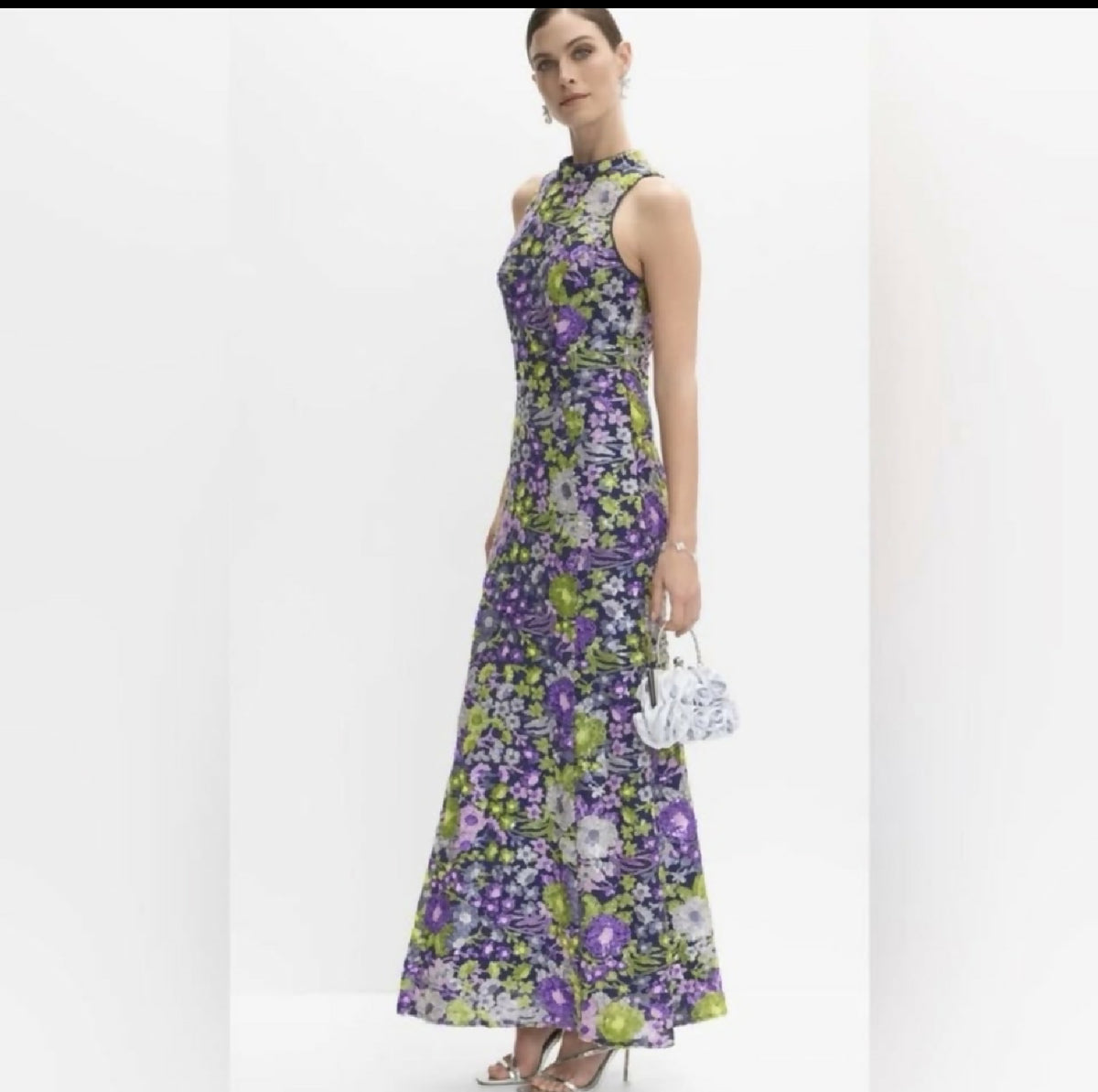 Melanie Lynne Alex Evenings Floral Sequin Dress
