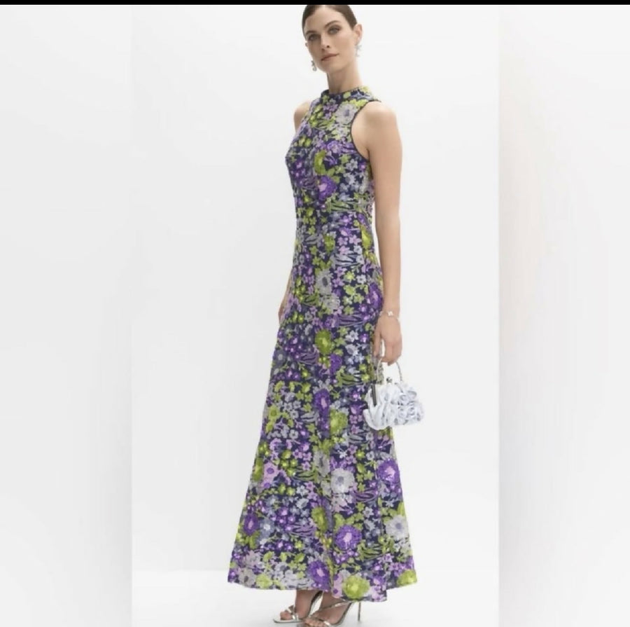 Melanie Lynne Alex Evenings Floral Sequin Dress