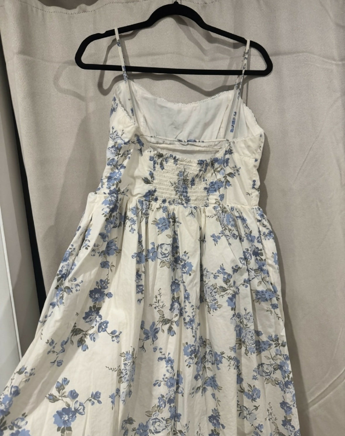 A new day - White Spaghetti Strap Floral Sundress - Wedding Shower or Rehearsal Dress