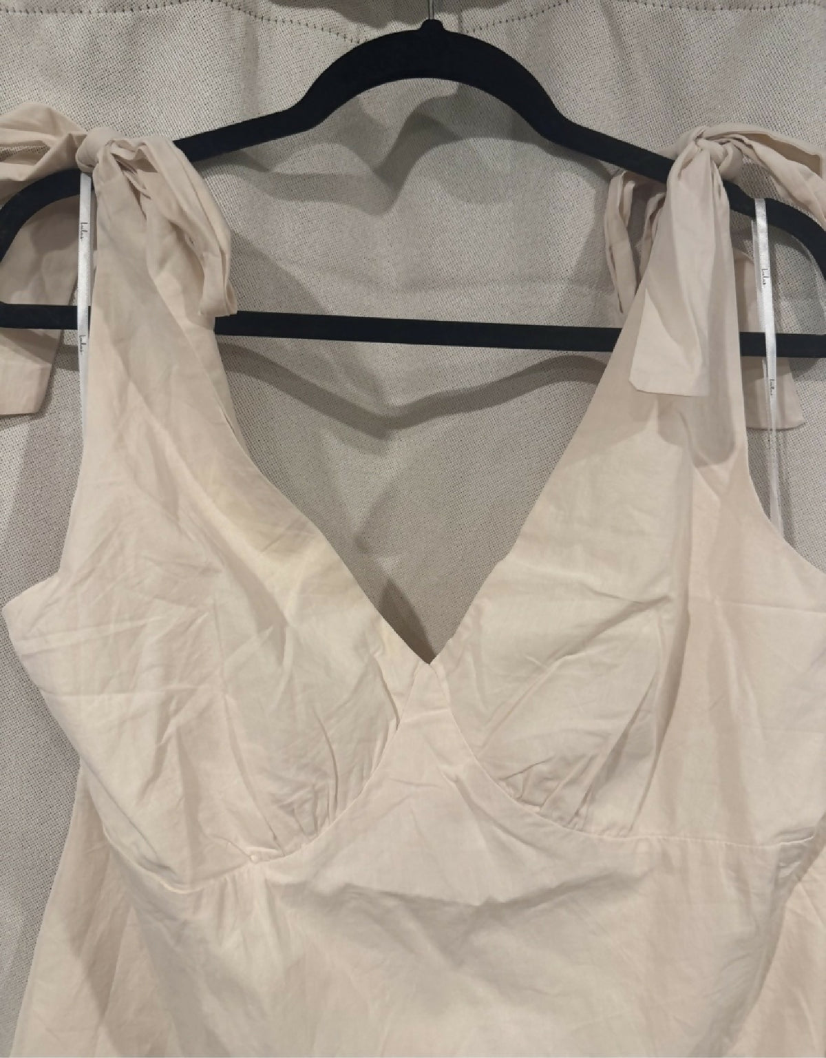 Lulus Cream Tie-Shoulder Mini Dress NWT