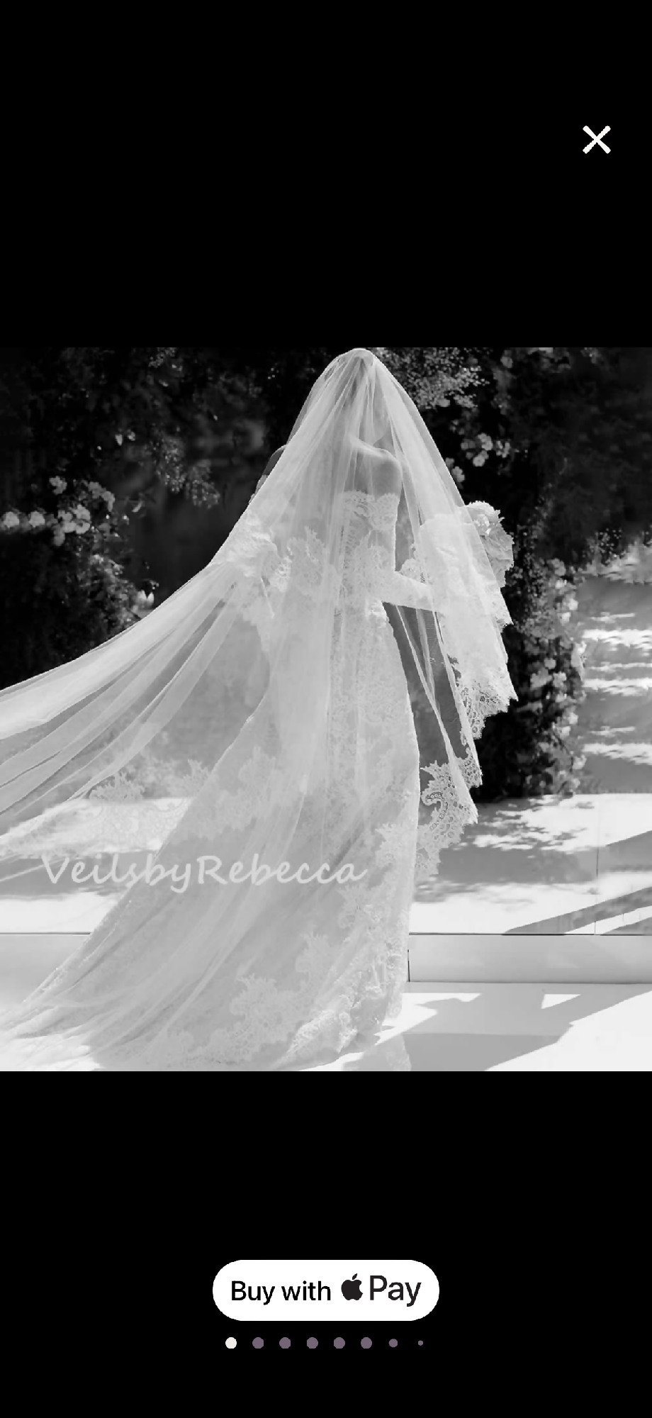 Cathedral Wedding Veil V612D, Two-Tier Chantilly Lace Bridal Veil