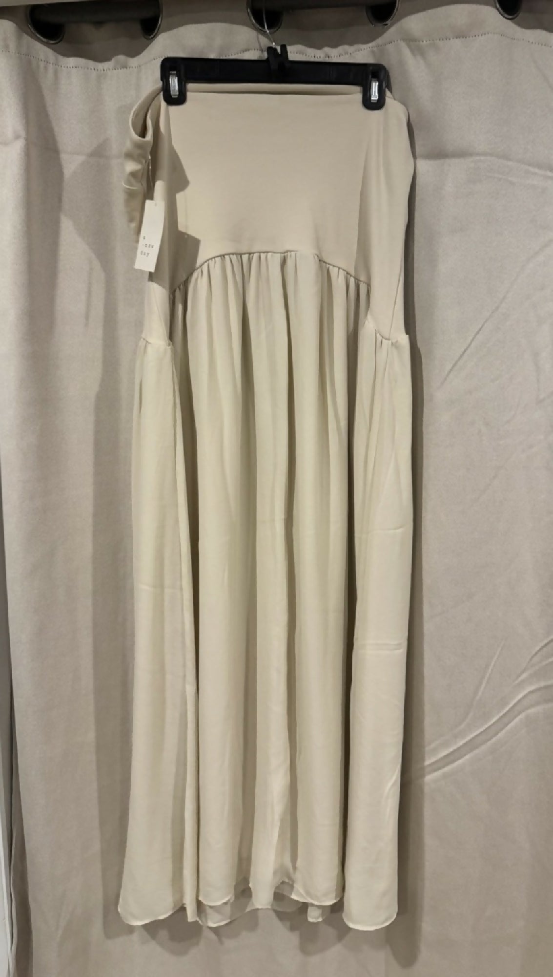 A new day Strapless Drop Waist Cream Maxi Dress