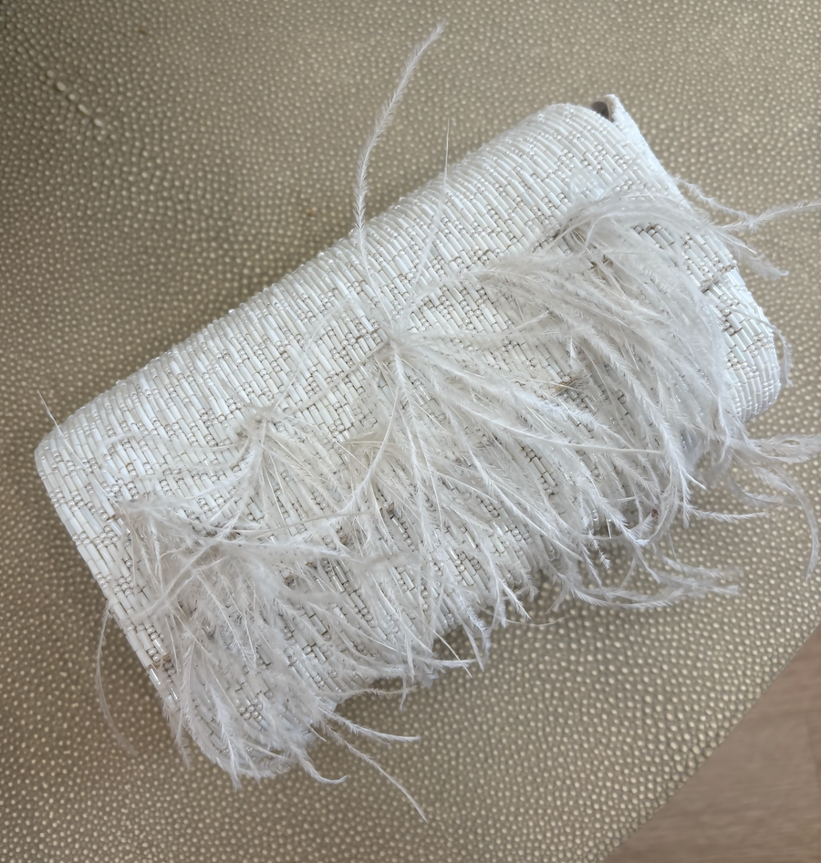 Untamed Petals Feather Clutch