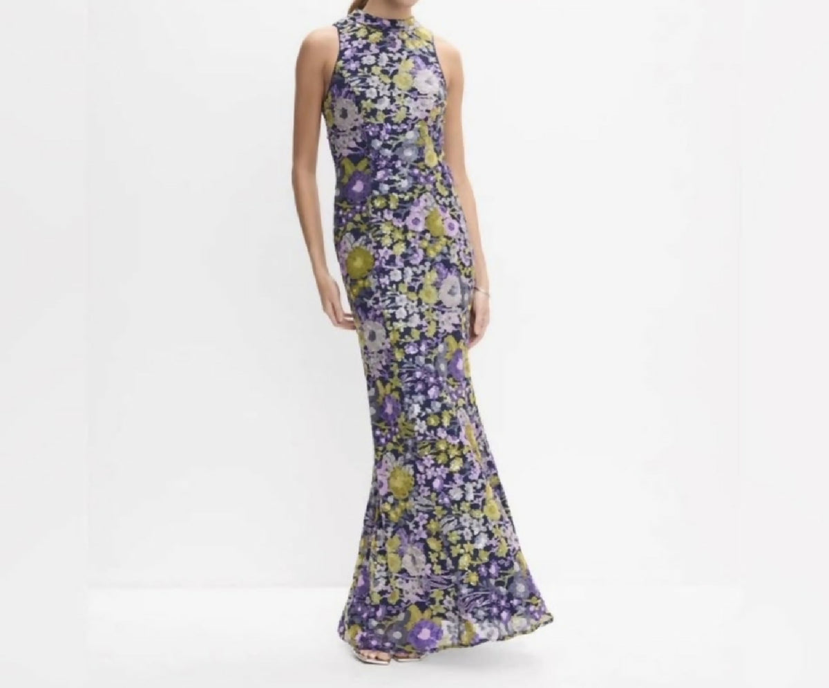 Melanie Lynne Alex Evenings Floral Sequin Dress