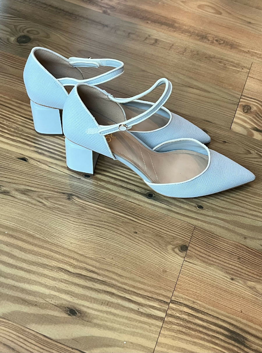 Light Blue Block Heels