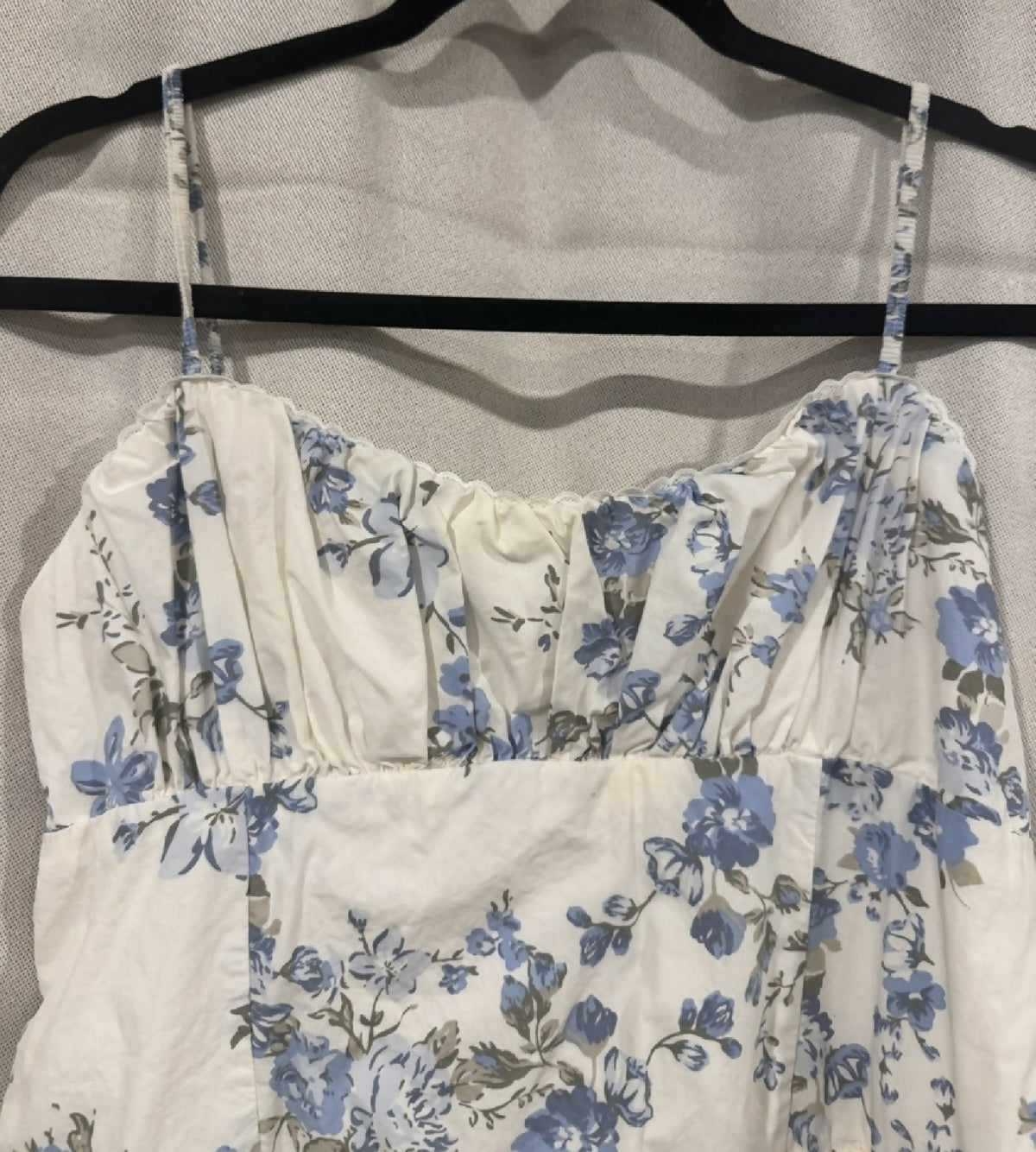 A new day - White Spaghetti Strap Floral Sundress - Wedding Shower or Rehearsal Dress