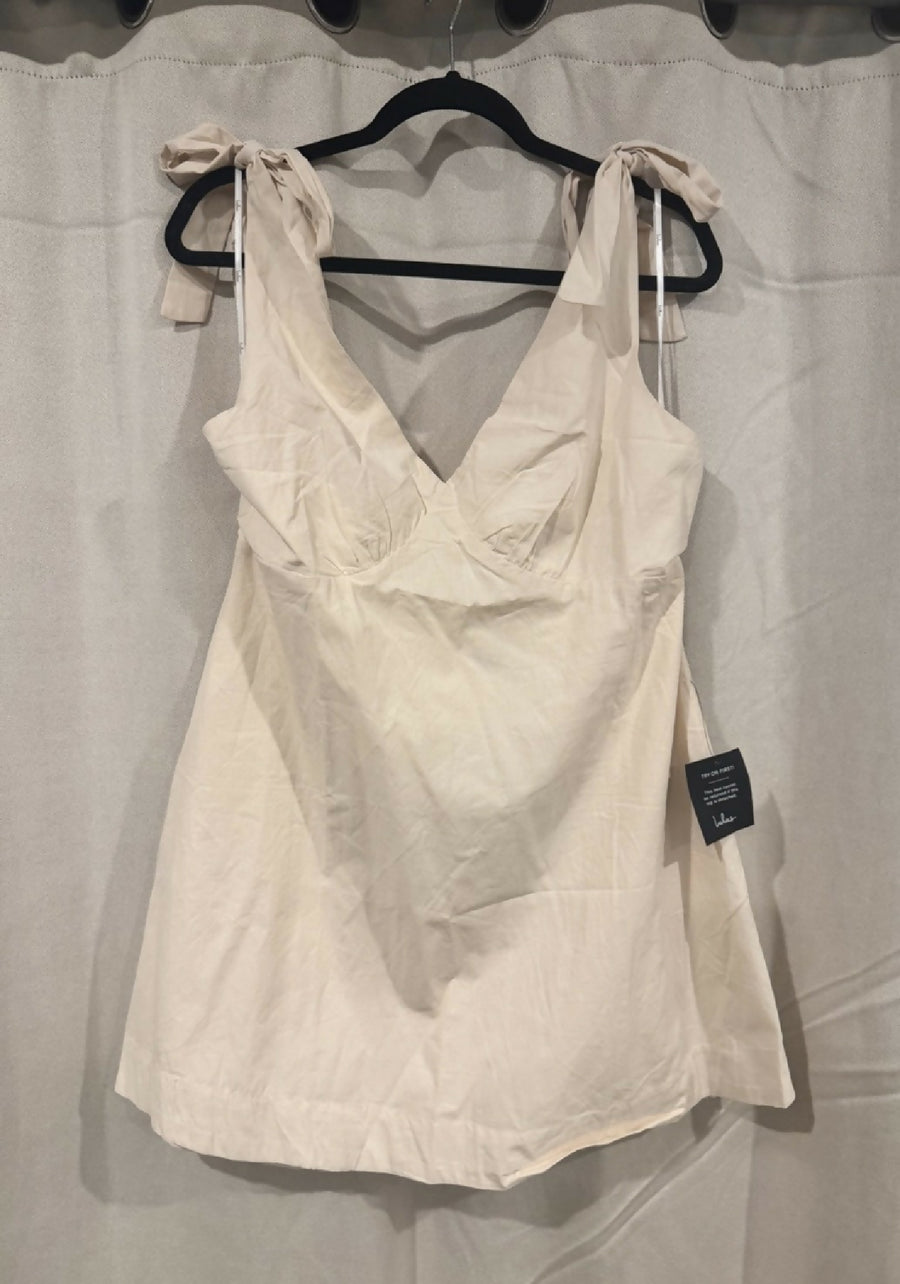 Lulus Cream Tie-Shoulder Mini Dress NWT