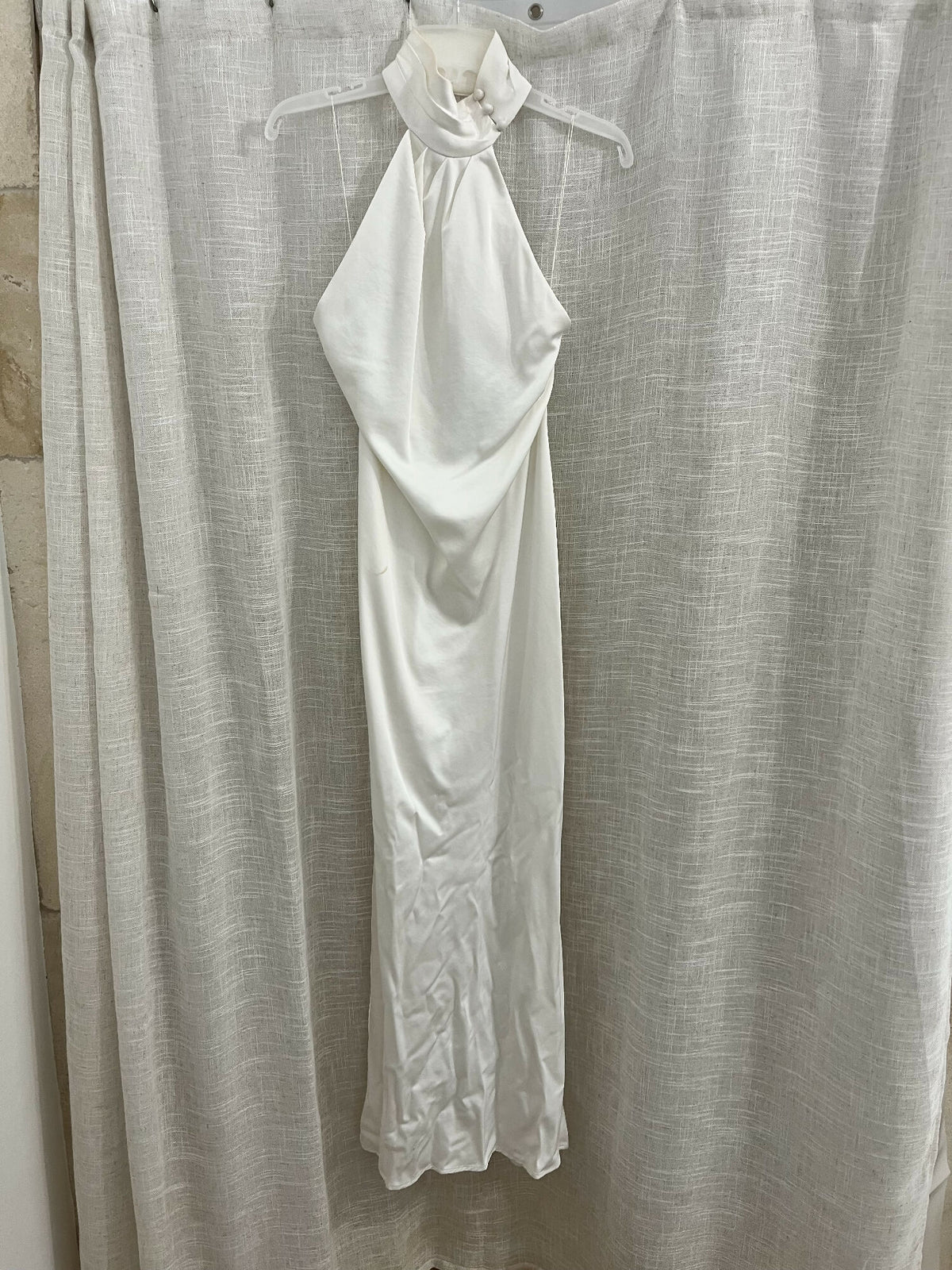 Satin Halter Backless Dress