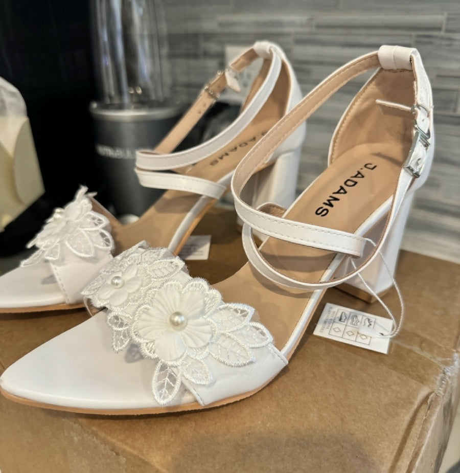 J. Adams Anna White Bridal Heels