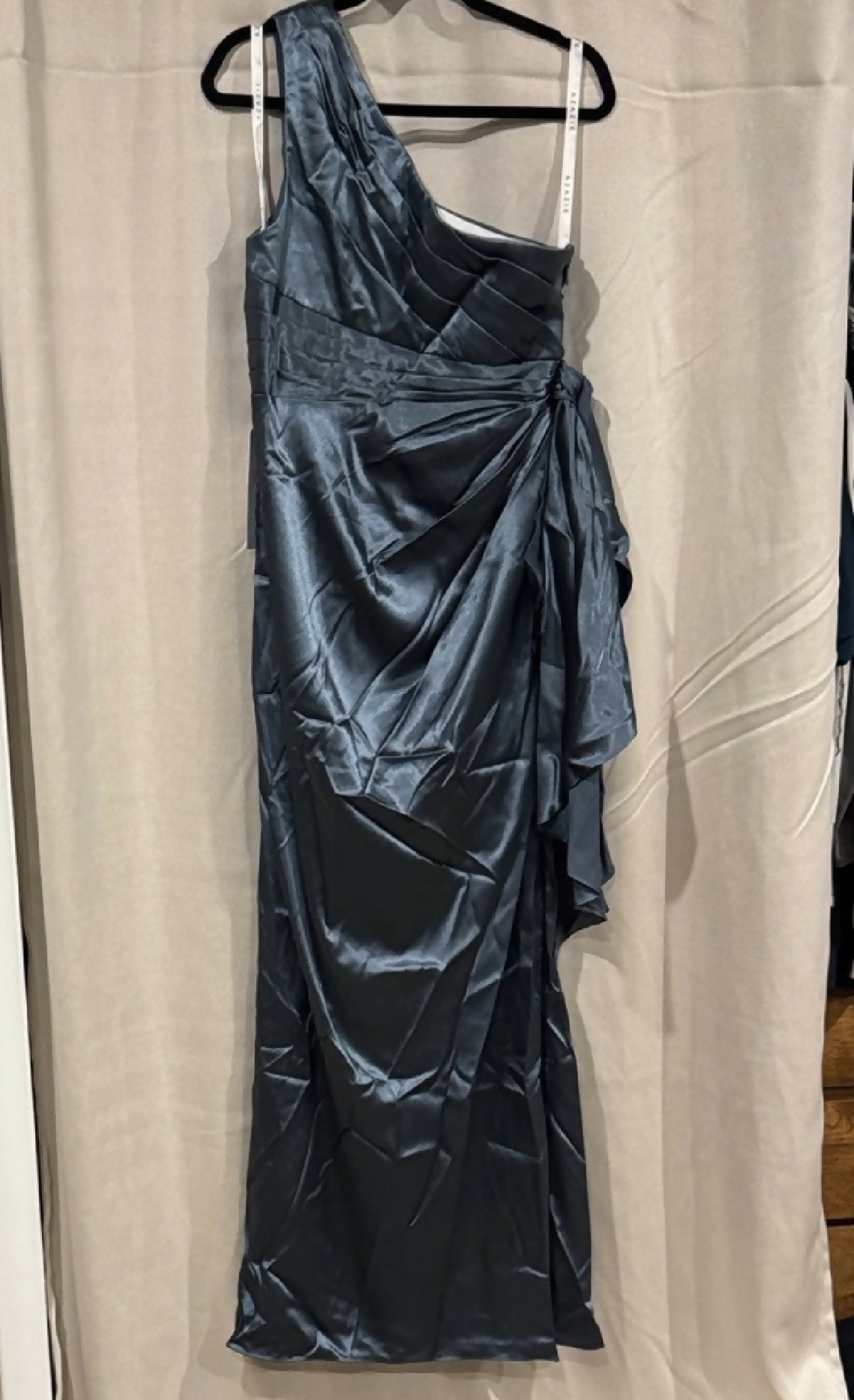 Azazie Saira One-Shoulder Blue Dress, 16, NWT