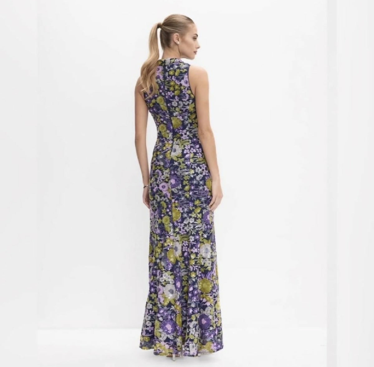 Melanie Lynne Alex Evenings Floral Sequin Dress