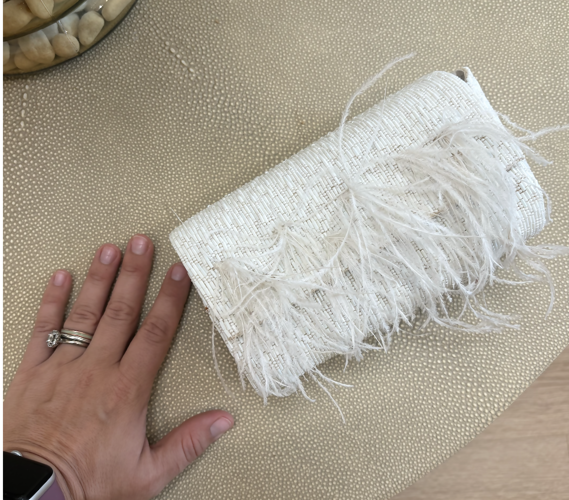 Untamed Petals Feather Clutch