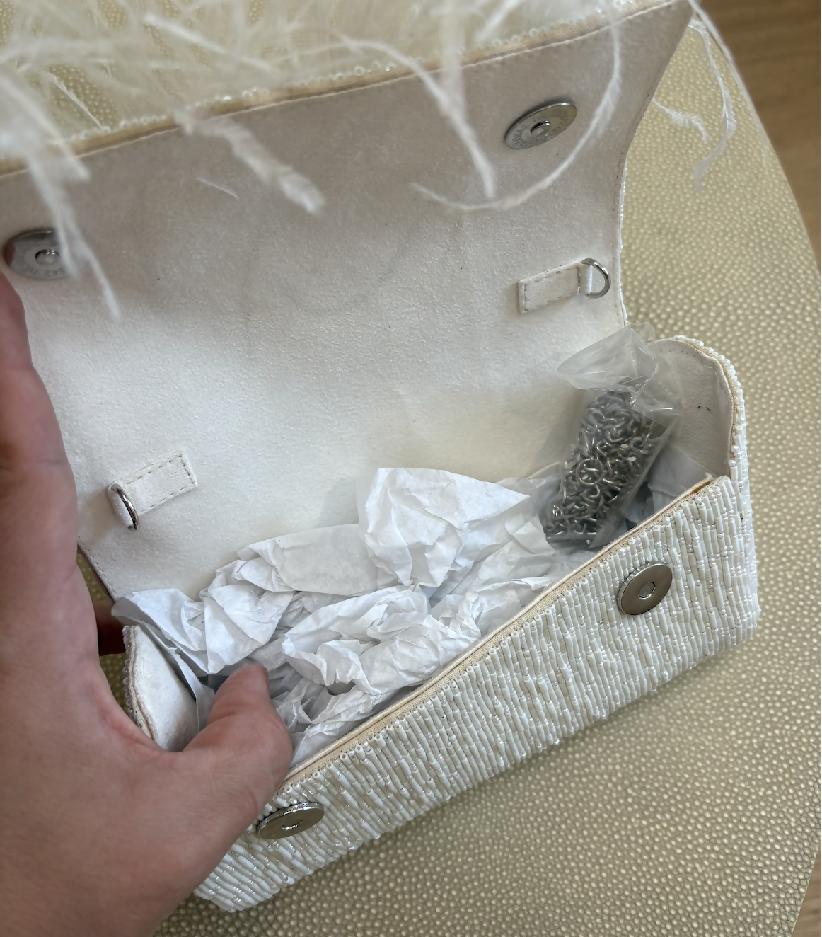 Untamed Petals Feather Clutch