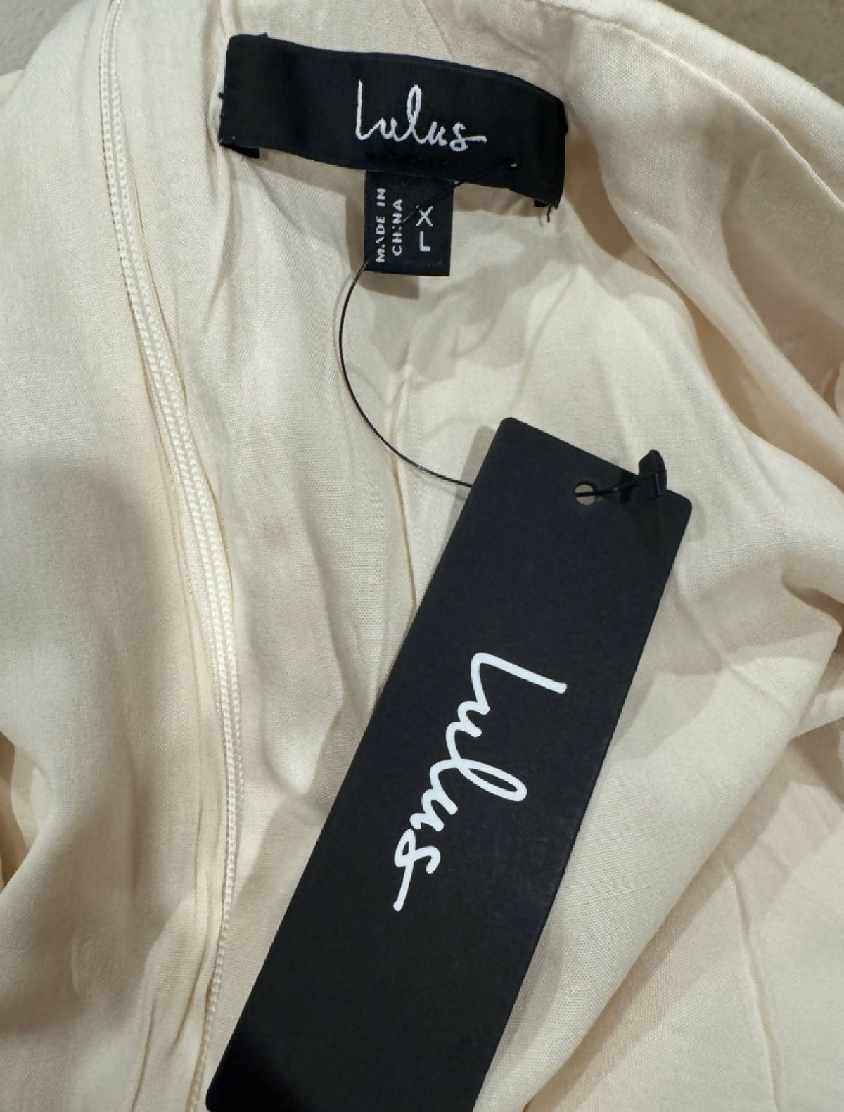 Lulus Cream Tie-Shoulder Mini Dress NWT