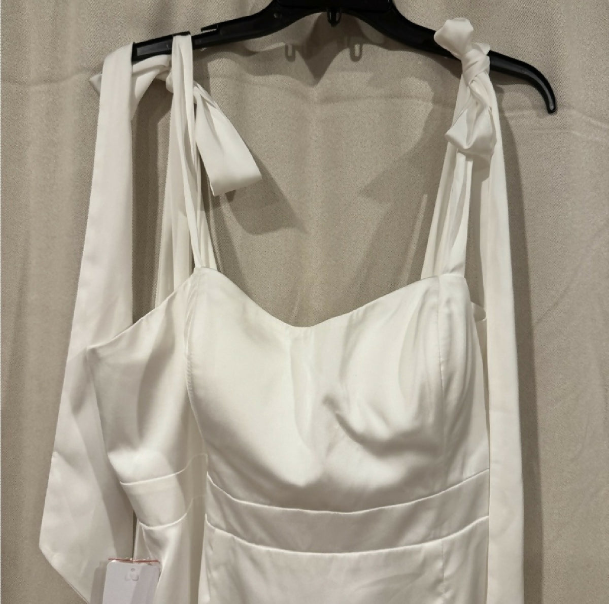 Azazie Loey White Satin Dress, NWT, 16