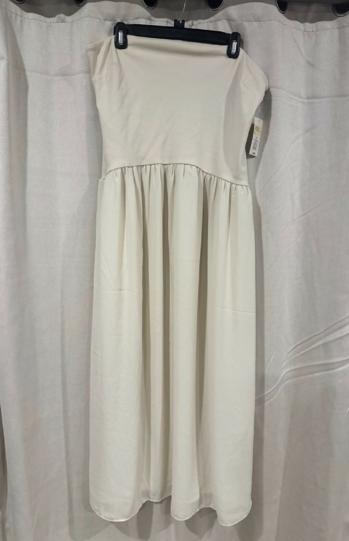A new day Strapless Drop Waist Cream Maxi Dress