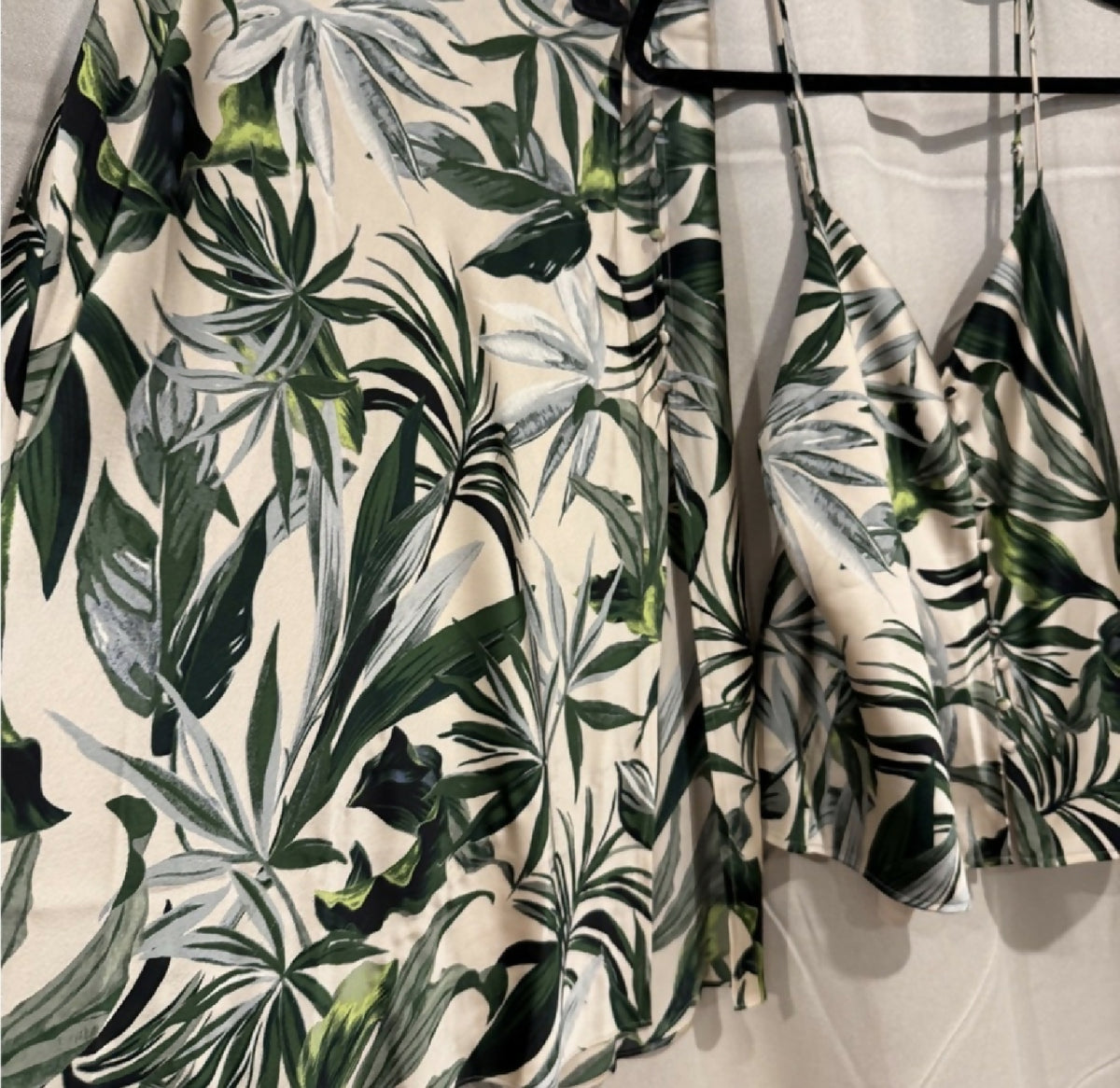 Victorias Secret Tropical Leaf Print Camisole and Skirt Set