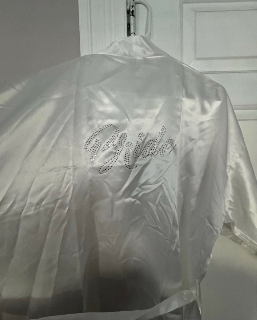 White Satin Bride Robe