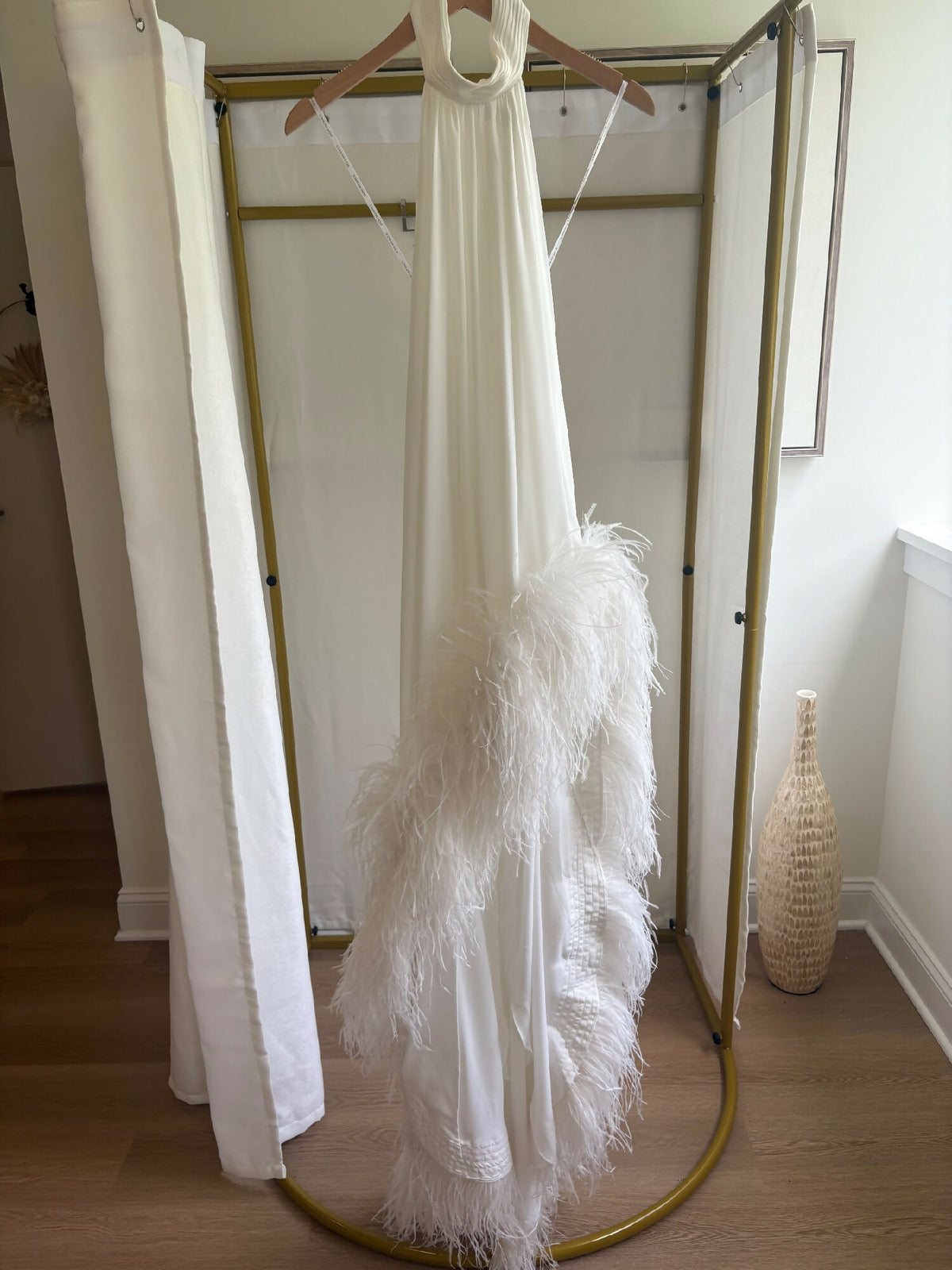 Madeline Halter Feather Dress by Bronx and Bonco